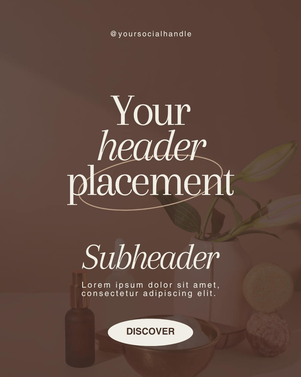 Editable Instagram posts. Brown earth background. Cream fonts. Floral overlay. Ideal for coaches and lifestyle brands.